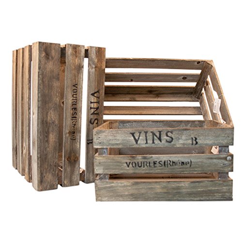3er-Set Weinkisten Holzkisten Holzkiste Holz braun - L42/36/30cm
