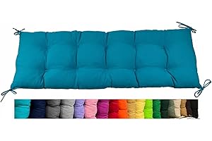 OLENKA Coussin de Banc de Jardin Siègen Patio Meuble d'Extérieur intérieur terrasse Balcon Porche (120 x 50 x 8 cm, Bleu)