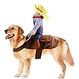 Halloween Cowboy Dog Cat Costume Clothes Novelty Funny Pets Party Cosplay Apparel Dog Riders Clothing (X-Large)