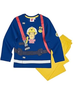 Feuerwehrmann Sam Jungen Pyjama Schlafanzug - blau