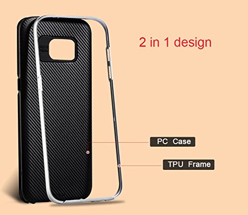 iMounTop Samsung Galaxy S7 Edge Hülle Case Tasche Zubehör Gehäuse Rahmen Fall Etui Soft TPU + PC Anti-stoß Schutzhülle Tasche Schale für Samsung Galaxy S7 EDGE Smartphone (5,5 Zoll (13,9 cm), Grey) - 4