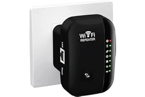 GUBBETT 2024 Neuestes WLAN Verstärker 300Mbit/s WiFi Repeater, 2.4GHz WLAN Repeater mit WPS, WiFi Internet Verstärker Kompatibel Allen WLAN Geräten - Schwarz