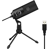 Fifine K669B USB Microphone, Metal Condenser Recording Microphone for MAC OS, Windows, Cardioid Laptop Mic for Recording Vocals, Voice Overs, Streaming, Meeting and YouTube Videos-Black: 