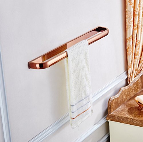 Aothpher 60 cm Wand montiert Kupfer Badezimmer Handtuch Bar Single towelrack, poliert, Messing, rose gold, 60 cm - 2