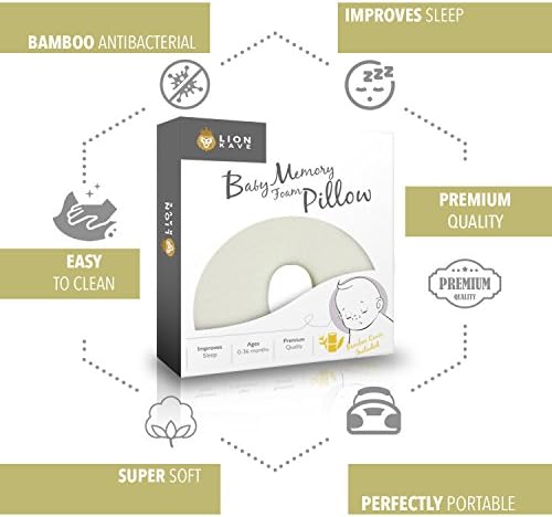 Baby Pillow, For Preventing Flat Head Syndrome (Plagiocephaly), Made of Memory Foam Head- shaping Pillow with Head and Neck Support. Perfect for Infants And Toddlers, Protecting newborn. Two Free Removable covers.