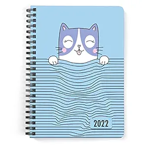 Drapvision Ultra-Premium Soft Notebook | 100 GSM Fine Paper | Unruled (Plain) | Write, Draw, Art, Sketch, Gift - All Purpose Notebook | Size: A5 (14x21 cms) | Design: Happy Kitty