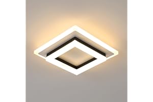 Comely Plafoniera LED Soffitto Quadrata, 24W Lampada Moderna, Lampadario Bianca in Acrilico per Soggiorno, Bagno, Camera da Letto, Corridoio, Bianco Caldo 3000K