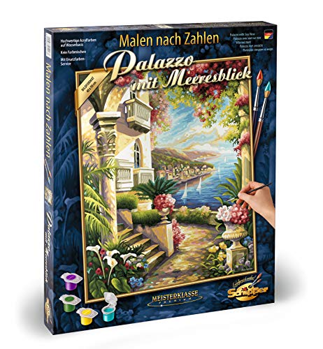 Schipper 609130416 609130416-Malen nach Zahlen Palazzo Mit Meeresblick, 40 x 50 cm