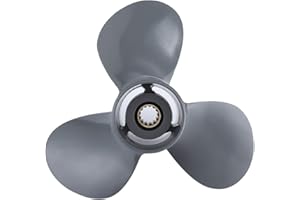 Hlyjoon Hélice de Aluminio de 3 Palas Black Diamond - Hélice Fuera de borda 13 Dientes estriados 3 Palas OEM 58130-ZV5-000ZA 11 1/4 x 13 hélice Fuera de borda para 35-60HP