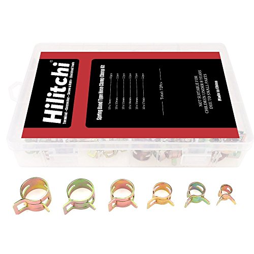 hilitchi 72 PCS Spring Band Typ ACTION Kraftstoff/Silikon Vakuum Schlauch Rohrschelle Niederdruck Air Clip Clamp (10 x 7 mm 10 mm 11 mm 14 mm 16 mm 17 mm) - 3
