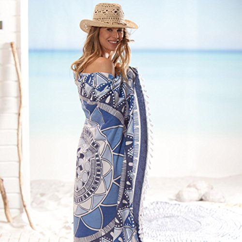 Seahorse Beach Roundie Mandala Baumwolle blue 150 cm - 2
