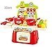 Produktbild Mini Spielzeug Küche Kochset Kinder Tisch Rollenspiele Pretend Lebensmittel Spielen für Kinder über 3 Jahre Alt/Küche Pretend Spiel Spielzeug Kinder vocalization Multifunktions Küche Kochen Simulation Modell Spielzeug (rote)