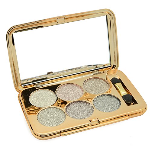 Ucanbe 6 Color Diamon Flash Shimmer Glittering Eyeshadow Palette Dramatic Eye Makeup Kit,No.3