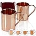 Produktbild Amazy Moscow Mule Becher (2er Set) inkl. Aufbewahrungsbeutel – Handgemachte Kupferbecher aus Indien in edler Geschenkverpackung für einen erfrischend-kühlen Trinkgenuss (2 x Gerade | Glatt)