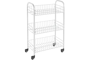 Metaltex Allzweckwagen 3-Etagen, Metall, Weiß, 41 x 23 x 63 cm, 1 Einheiten