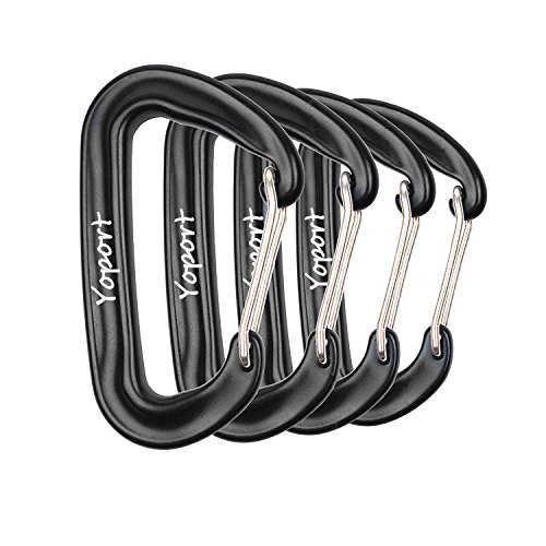 Hamaca con mosquetón para acampada 12 KN disponible en 2 Pack/4 Pack mosquetón mosquetones Biners - nominal 2,697 libras para hamacas, Camping, Backpacking, hogar, RV, la pesca, senderismo, viajar