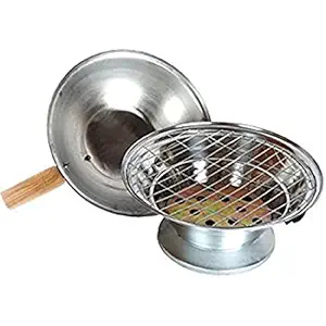 Kuber Industries Aluminium Multi Purpose Oven, Gas Tandoor, Barbeque Griller/Bati/Pizza Maker Set of 1 Pc (Code-02), Silver, Standard (TANDOORVA02)