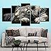 Produktbild LAKHAFZY leinwanddrucke Bilder Rahmenlose vorgedruckte leinwand malerei Tier weiß Tiger Hause Kunst Dekoration malerei Wohnzimmer Schlafzimmer fünf stück gemälde
