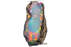 Jaguar Gems AA+ Natural Ethiopian Welo Opal Rough Stone, Raw Crystal, October Birthstone, Jewelry Making Gemstone, Ultra Fire Striking Opal, Opal Rock, Handpicked Stone, Good Luck Stone (H_19x12mm)