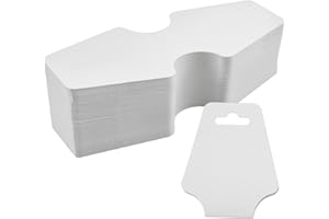 Eozighi 100 Piezas Tarjetas Exhibición de Joyería Tarjetas de Exhibición de Collar para Collares Pulseras Pinzas para el Cabello Exhibidores de Joyería DIY (Blanco)