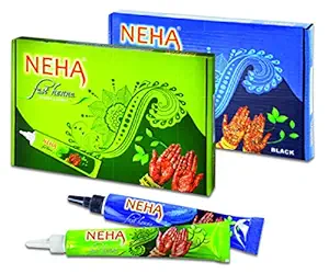 NEHA FAST HENNA Combo Red & Black Tube (2 Packs)