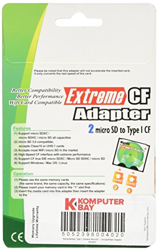 Komputerbay MicroSD auf CompactFlash-Adapter High Speed ​​Micro SD bis Compact Flash Typ I CF - 2
