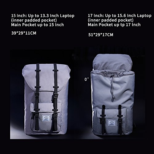 KALIDI 17 Zoll Laptop Rucksack Backpack Schulrucksack für bis zu 15.6 zoll Laptop Notebook Computer Arbeit Campus Studenten Outdoor Reisen Wandern mit Großer Kapazität - 7