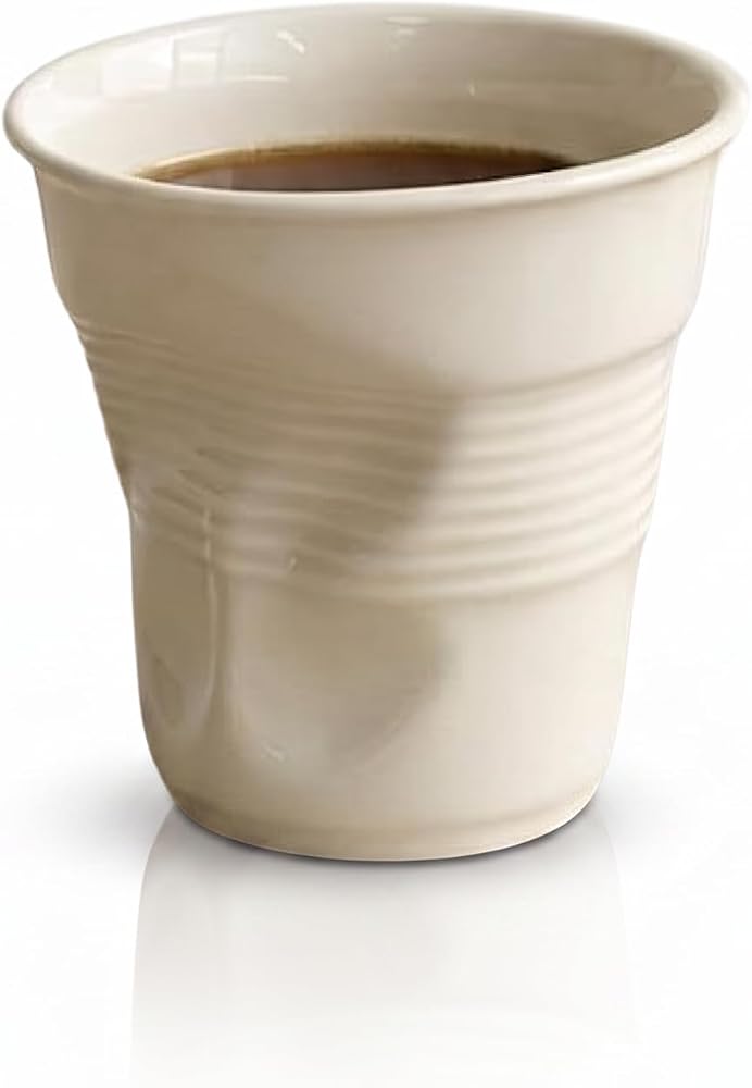 ARVALE Buruşuk Kupa Fincan Seramik El Yapımı Tasarım Mug Kahve Bardağı (1, Küçük)