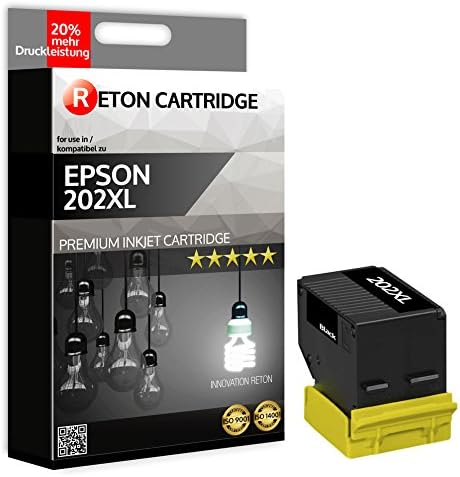 Reton Original 20% More Page Yield/Compatible with Epson 202XL Kiwi T02H1 Fotoschwarz for Epson Expression Premium XP-700 6000/6005