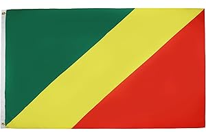 AZ FLAG - Drapeau République du Congo - 150x90 cm - Drapeau Congolais 100% Polyester Avec Oeillets Métalliques Intégrés - Pavillon 110 g