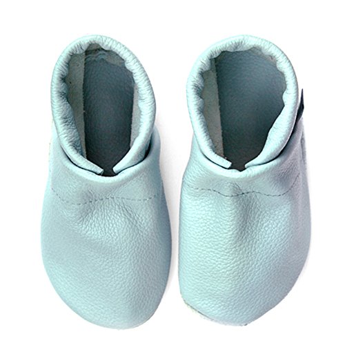 pantau.eu Kinder Lederpuschen Krabbelschuhe Babyschuhe Lauflernschuhe Unifarben - 4