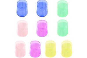 RtottiM 10 Boîtes(400Pcs) Feuilles de Savon Jetables Portable Mini Papier Savon Feuille de Nomade Feuilles de Savon de Voyage Mini Savon en Papier avec boîte de Rangement