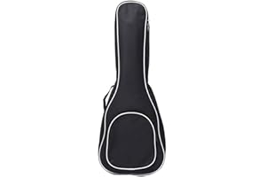 KISBEIBI Custodia per ukulele, in tessuto Oxford, antiurto, utilizzabile come zaino, colore: nero (misura: 53 cm)