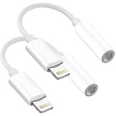 LIMQIAOWY - Headphone Adapters, 2 Pack 3.5mm Headphone Jack Adapter/Headphone Audio Dongle Compatible with iPhone 14 13 12 11
