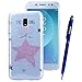 Produktbild Yokata Samsung Galaxy J3 2017 Hülle Glitzer Weiche Silikon Handyhülle Schutzhülle TPU Handy Tasche Schale Etui Weich Silicone Transparent Bumper Ultra Dünn Slim Schlank Handytasche Premium Kratzfest Clear Bling Bling Motiv Backcover Schutz für Samsung Galaxy J3 2017 Case Cover + 1 x Kapazitive Feder - Sterne Muster - Weiß