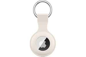 Wanme Hülle für Apple AirTag Anhänger mit Schlüsselanhänger, AirTags Silikon Tragbar Keyring Abdeckung, Schutzhülle für Apple AirTag Case Tracker (Sternenlicht)