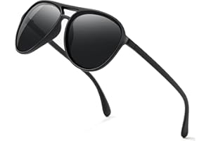 Wrimen Polarisiert-Sonnenbrille-Herren-Damen-Sonnenbrillen-UV400 Unisex Schwarz Polarisierte Brille Metallrahmen Retro Klassisch für Angeln Trekking Radfahren