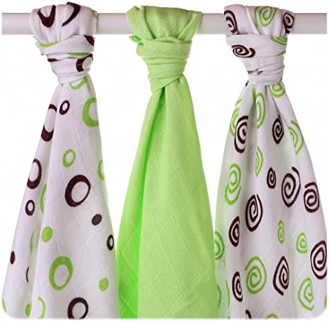 Playcloths 3 colours in a set. Cotton and bamboo, Farbe:Farbmix Grün