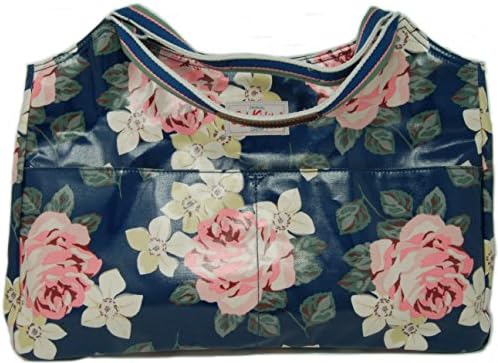 Cath Kidston Open Tote Bag in Oilcloth In the 'Richmond Rose' Design in Navy