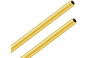 LAVMHAB Messingrohr, 8 mm OD/Außendurchmesser x 1,0 mm Wandstärke, 300 mm Länge, Nahtlos Rundrohr aus Messing, Messing Rohre für Bastelarbeiten (2 Stück)