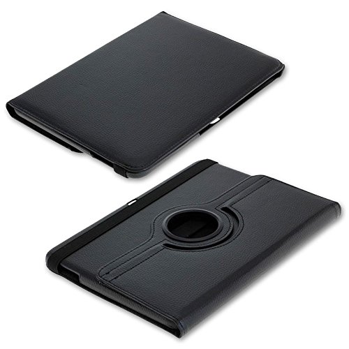 subtel® Smart Case Compatible con Samsung Galaxy Tab 4 10.1 (SM-T530 / SM-T531 / SM-T533 / SM-T535) Cuero Artificial Funda Flip Cover Case Negro - subtel
