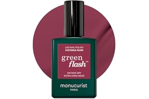 Manucurist Semi Permanent Bordeaux Plum Green Flash Gel Lakier UV Victoria Plum - 12-Free, Bio Sourcé (84%) - Wyprodukowano we Francji, 15 ml