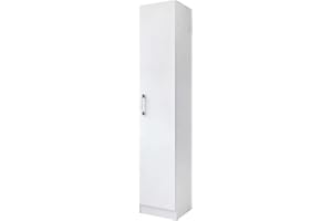 Miroytengo Armario Auxiliar Multiusos Alto con Puerta Abatible Moderno para Cocina y Almacenamiento Color Blanco 35x170 cm