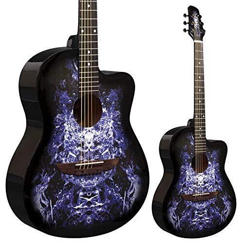 Lindo Guitars Apprentice Series 933C - Guitarra acústica (con recorte veneciano, incluye funda) color violeta
