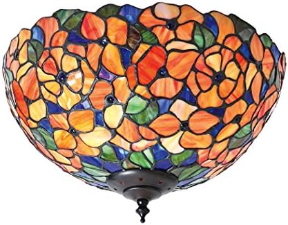 Josette Medium Tiffany Style Two Light Flush Ceiling Fixture - Interiors 1900 70720