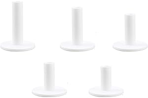 Mnixy 5 Tailles Caoutchouc pour Tapis d'Entraînement Top Fit Indoor Outdoor Golf Ball Holders Driving Range Tees Mixte, Blanc, 40mm, 51mm, 72mm, 78mm,80mm