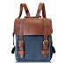 Produktbild Mode Frauen Leder Schule Vintage Rucksack Männer Kleine Schultasche Braun Schwarz Rucksäcke Kanken Sac A DOS Blue