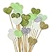 Produktbild jinzhicheng 100/Set handgefertigt Herz Cake Toppers Hochzeit Deko Party Supplies Cupcake Topper