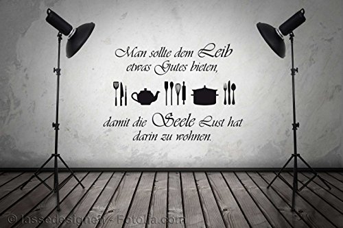 Wandtattoo W356 Man sollte dem Leib… – Wohnzimmer (58×40 cm) schwarz - 6