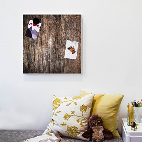 banjado – Design Magnetwand quadratisch Memoboard 50x50cm Pinnwand magnetisch mit Motiv Altes Holz - 4